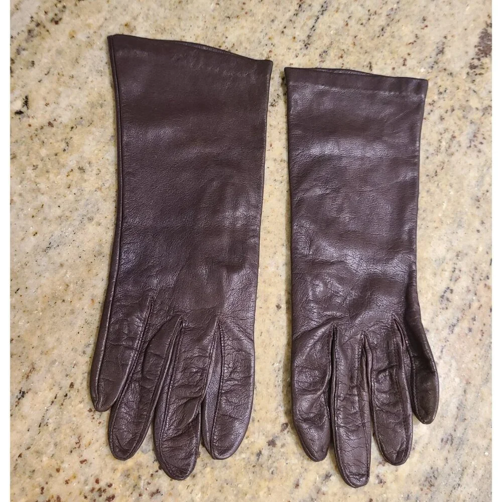 Vintage Womens Size M Brown Soft Leather Formal 10